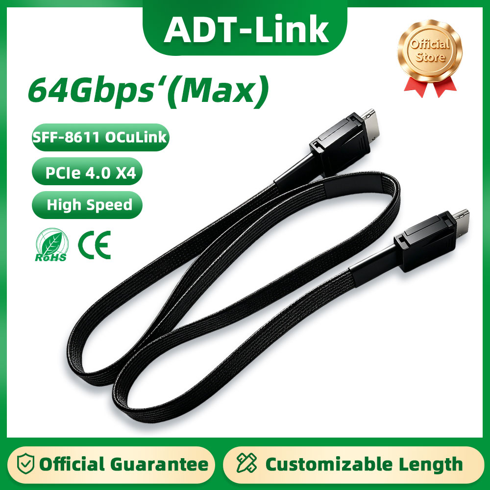 External Gpu Dock Pcie 4.0 Oculink - Кабель-удлинитель ADT-Link 64Gb Male-Male PCIE 4.0