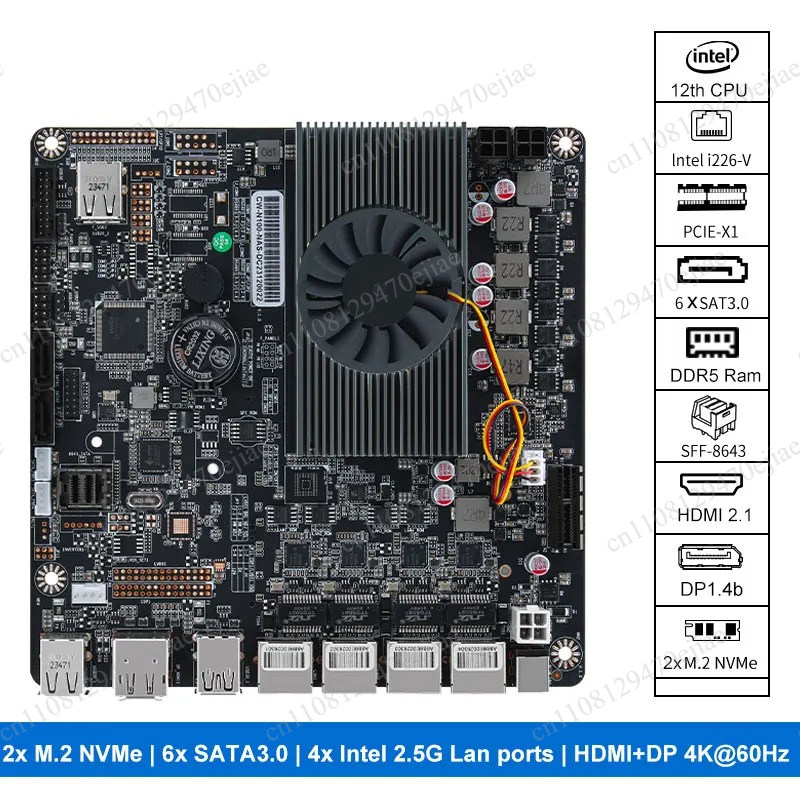 Nas Motherboard N100 6 Sata - Материнская плата N100 Mini ITX NAS