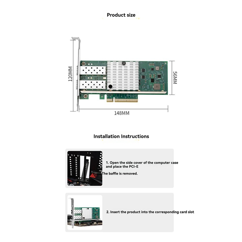 X520-DA1 Двухпортовая сетевая  – обзор и цена 10Gb Sfp+ Pcie Network Card Dual Port