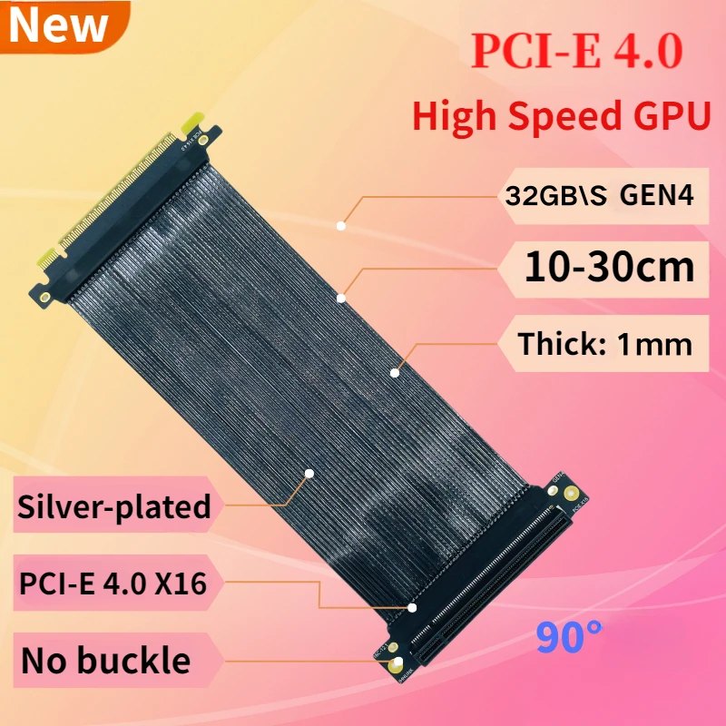 Экранированный удлинительный к – обзор и цена Pcie 4.0 X16 Riser Cable 90 Degree