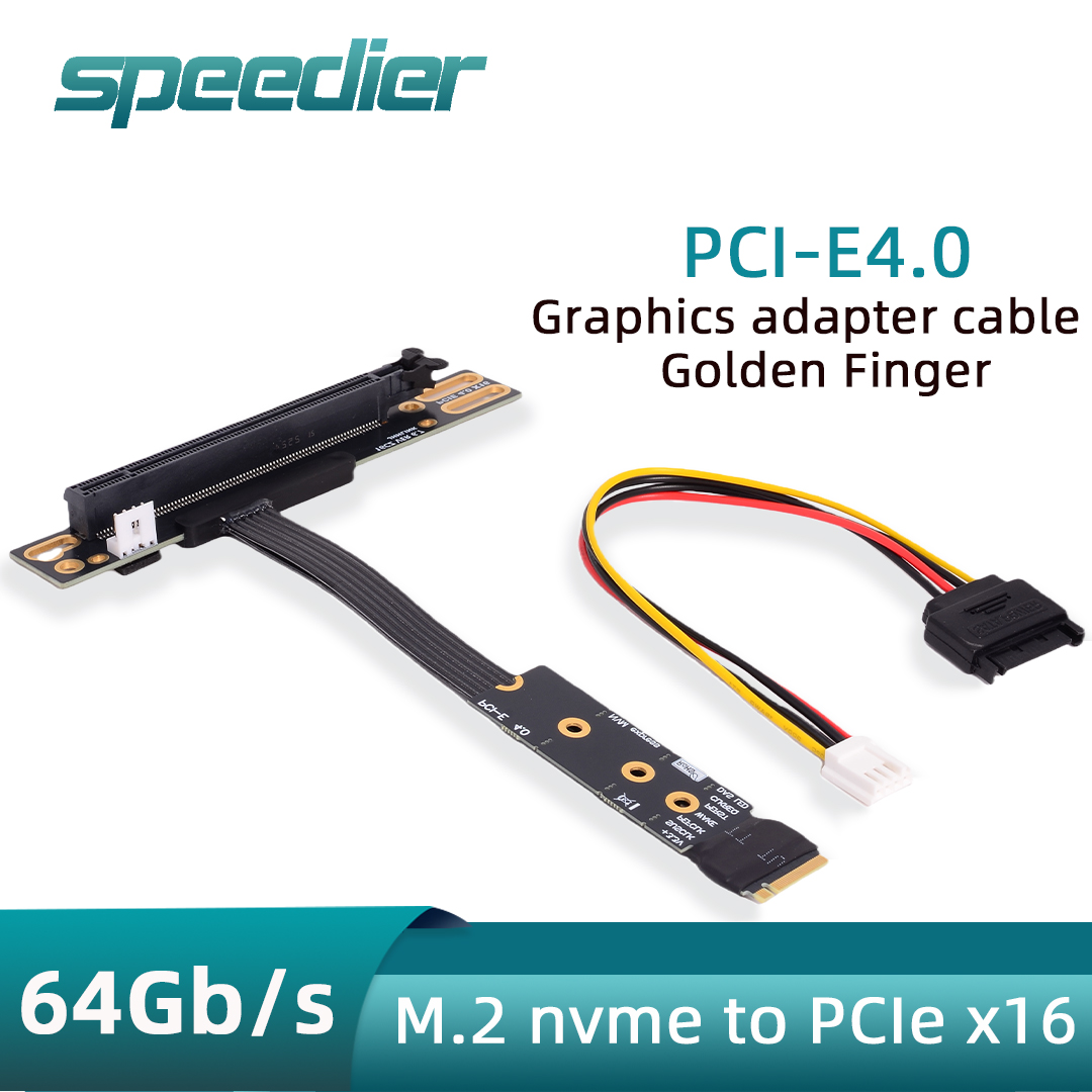 Кабель-адаптер M.2 NVME To PCI – обзор и цена Pcie 4.0 X16 Riser Cable 90 Degree