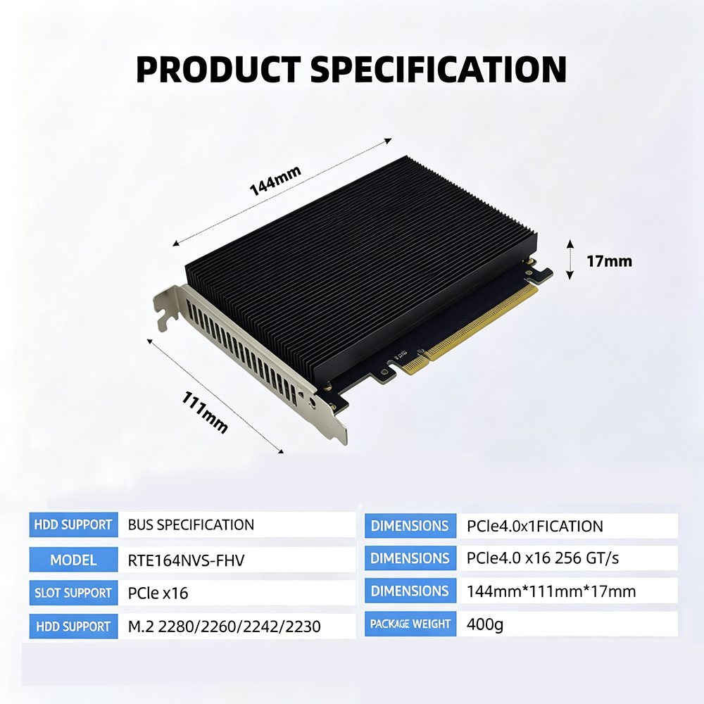 Адаптер-карта PCIe 4.0 X16 для – обзор и цена Quad M.2 Nvme Pcie Bifurcation Card