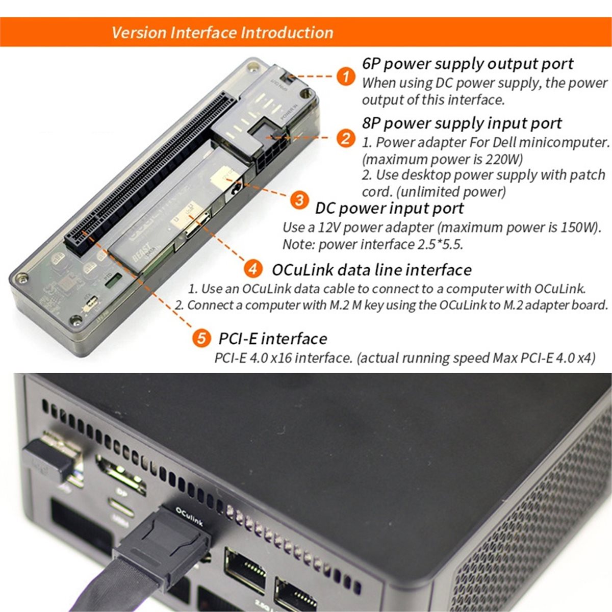 Акция: Док-станция OCuLink для – обзор и цена External Gpu Dock Pcie 4.0 Oculink