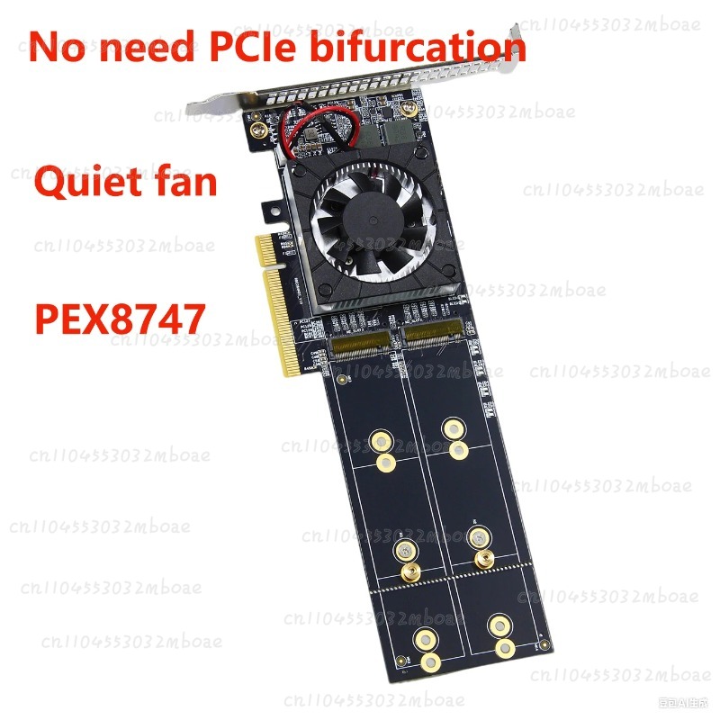 Адаптер PEX8747 Chip PCIe 3.0  – обзор и цена Quad M.2 Nvme Pcie Bifurcation Card